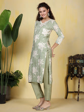Plain Cotton Blend Kurta With Pants